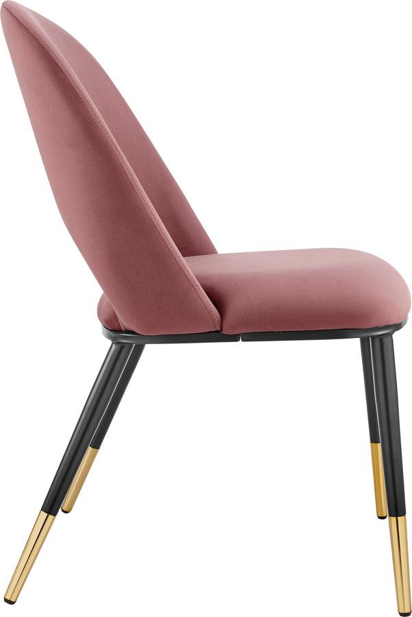 Euro Style Accent Chairs - Alby Side Chair in Rose with Black Legs - Set of 2