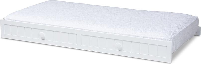 Wholesale Interiors Daybeds - Neves White Finished Wood Twin Size Trundle