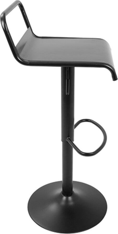 Lumisource Barstools - Emery Industrial Adjustable Barstool with Swivel in Black - Set of 2