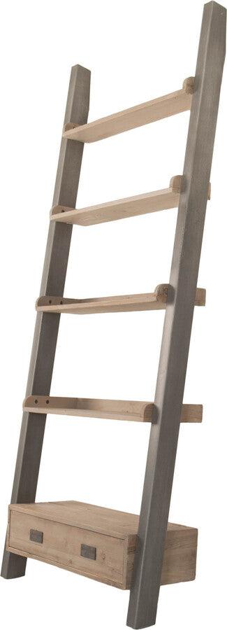 Essentials For Living Bookcases & Display Units - Library Bookshelf Smoke Gray & Gray Steel