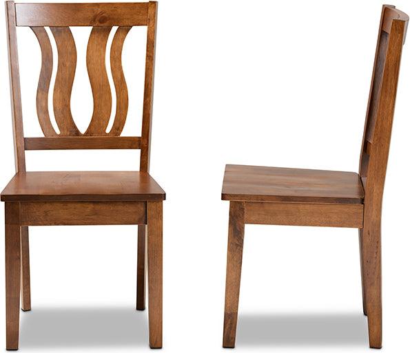 Wholesale Interiors Dining Chairs - Fenton Walnut Brown Finished Wood 2-Piece Dining Chair Set