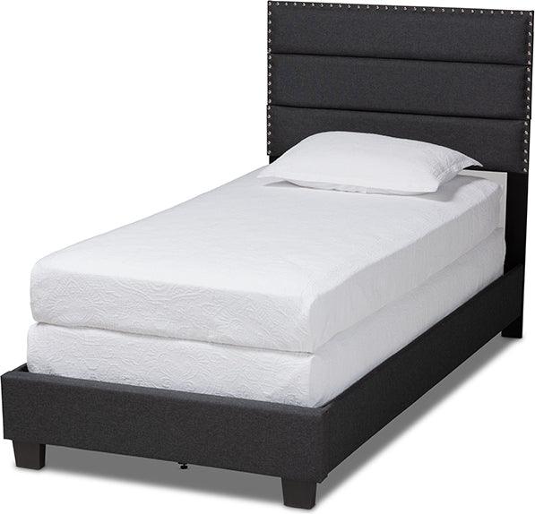 Wholesale Interiors Beds - Ansa Twin Bed Dark Gray & Black