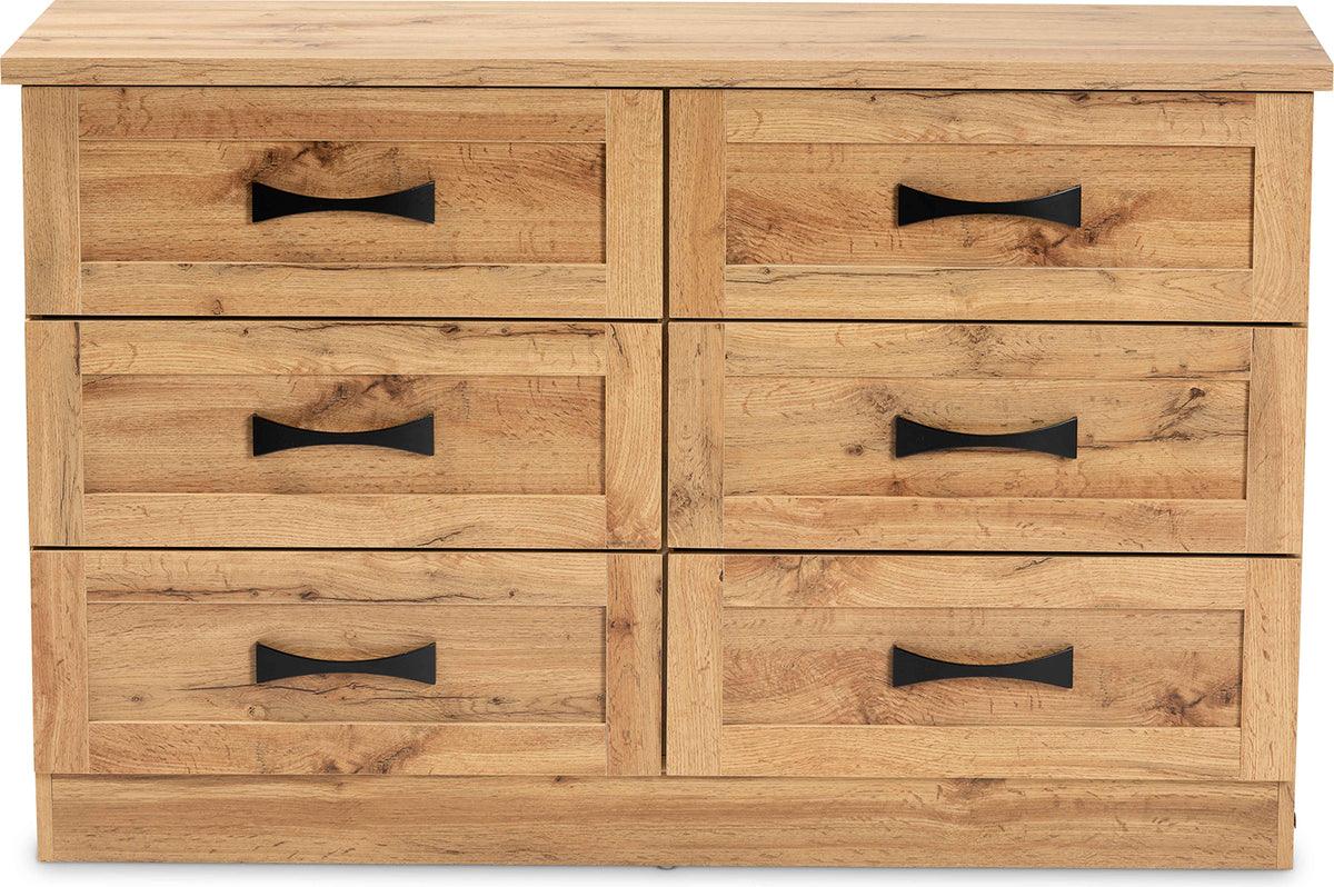 Wholesale Interiors Dressers - Colburn 6-Drawer Oak Brown Finished Wood Storage Dresser