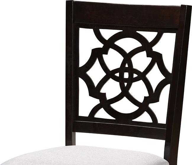 Wholesale Interiors Dining Sets - Eliza Grey Fabric Upholstered and Walnut Brown Finished Wood 5-Piece Dining Set