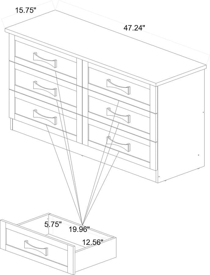 Wholesale Interiors Dressers - Colburn 6-Drawer Oak Brown Finished Wood Storage Dresser