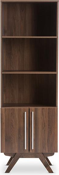 Wholesale Interiors Bookcases & Display Units - Ashfield Mid-Century Modern Walnut Brown Finished Wood Bookcase