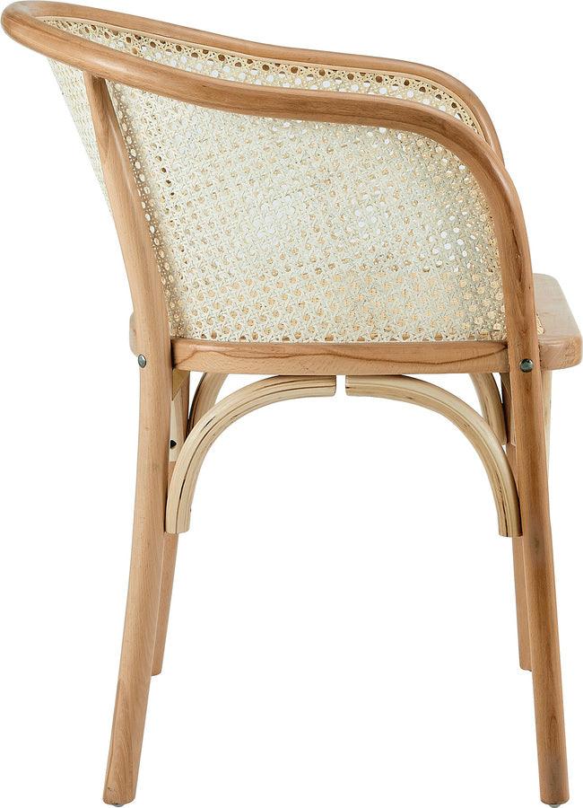 Euro Style Dining Chairs - Elsy Armchair in Natural with Natural Rattan Seat