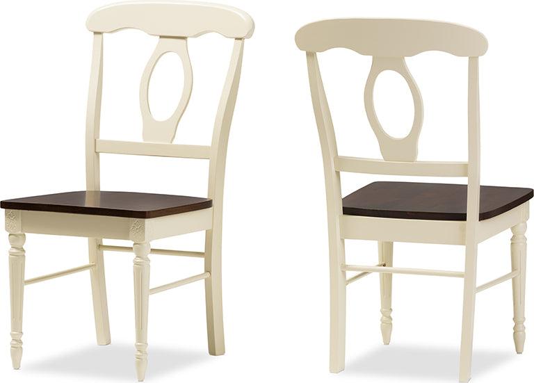Wholesale Interiors Dining Sets - Napoleon Buttermilk & "Cherry" Brown Finishing Wood 5-Piece Dining Set