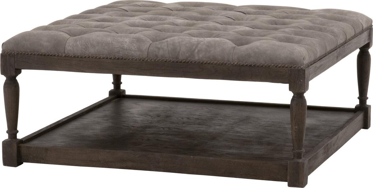 Essentials For Living Coffee Tables - Cambridge Square Upholstered Coffee Table Drift Matte Brown Oak F
