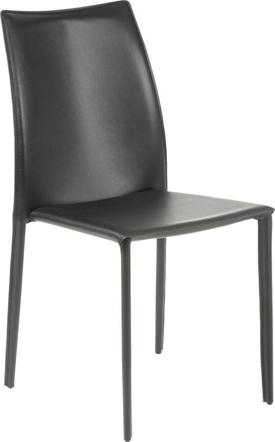 Euro Style Dining Chairs - Dalia Stacking Side Chair in Black - Set of 2
