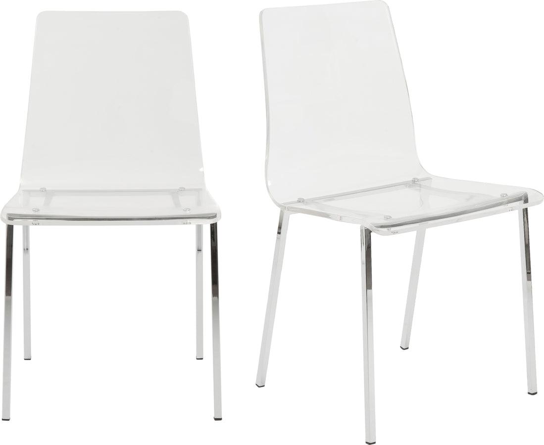 Euro Style Dining Chairs - Chloe Side Chair in Clear Acrylic with Chrome Legs