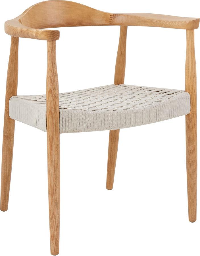 Euro Style Dining Chairs - Hannu Armchair in Natural with White Seat Rope