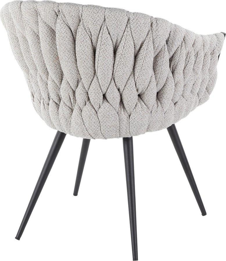 Lumisource Accent Chairs - Braided Matisse Chair 31" Cream Fabric & Gray PU