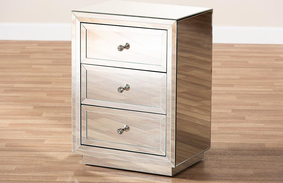 Wholesale Interiors Nightstands & Side Tables - Lina Nightstand Silver