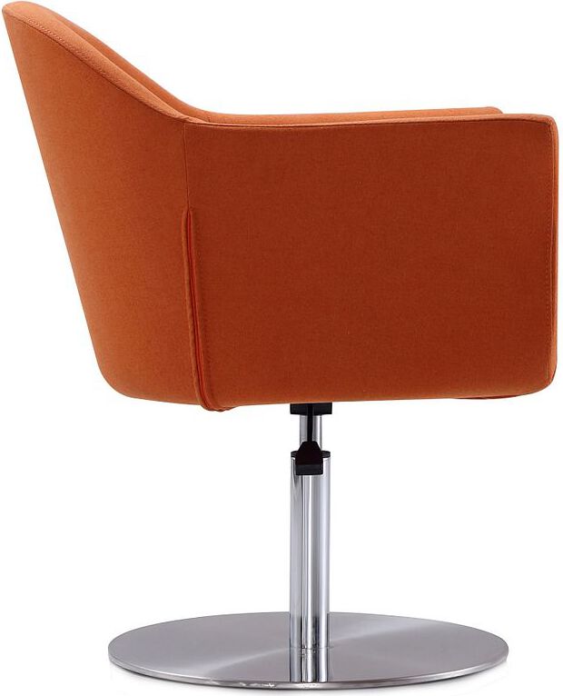 Manhattan Comfort Accent Chairs - Voyager Orange and Brushed Metal Woven Swivel Adjustable Accent Chair