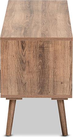 Wholesale Interiors TV & Media Units - Leane Modern and Contemporary Natural Brown and Multi-Colored Wood 3-Drawer TV Stand