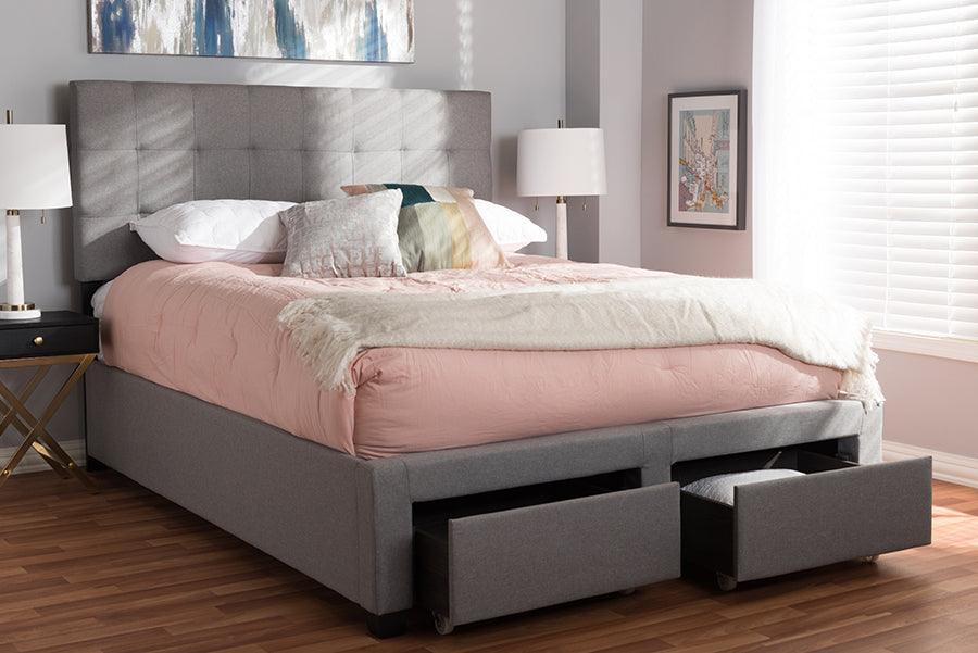 Wholesale Interiors Beds - Tibault Queen Storage Bed Gray
