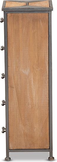 Wholesale Interiors Buffets & Cabinets - Laurel Whitewashed Oak Brown Finished Wood 5-Drawer Accent Storage Cabinet