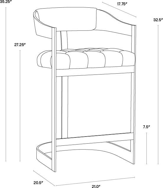 SUNPAN Barstools - Beaumont Counter Stool - Stainless Steel - Cantina Magnetite