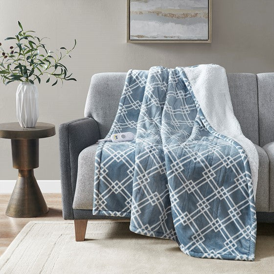 Olliix.com Heated Blankets - Heated Throw Blue