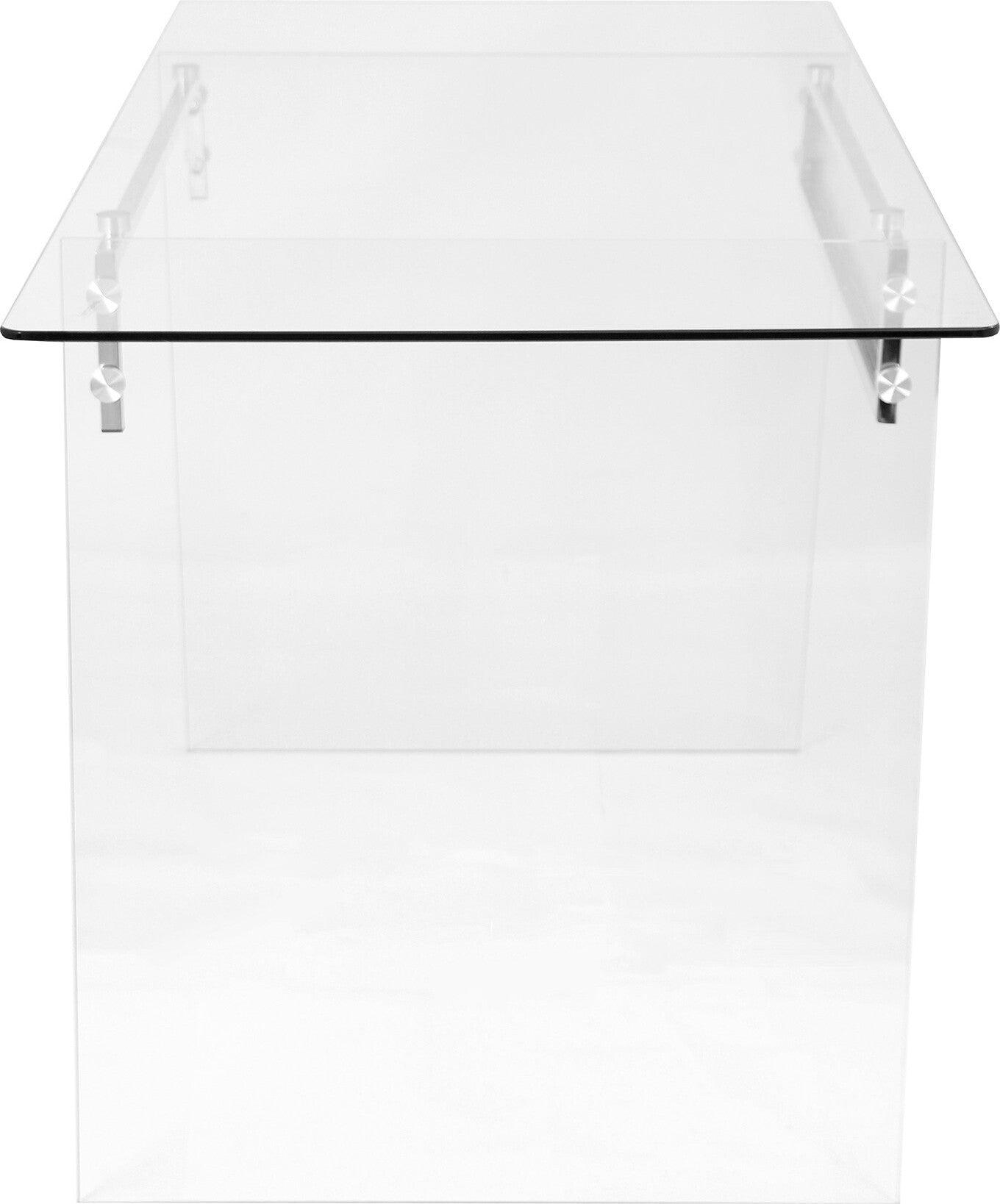 Lumisource Desks - Glacier Office Desk Clear & Chrome
