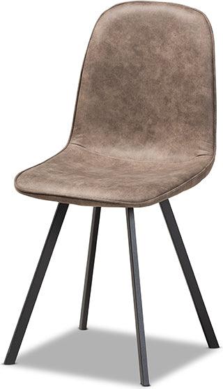 Wholesale Interiors Dining Chairs - Filicia Grey And Brown Imitation Leather Upholstered 4-Piece Metal Dining Chair Set Set