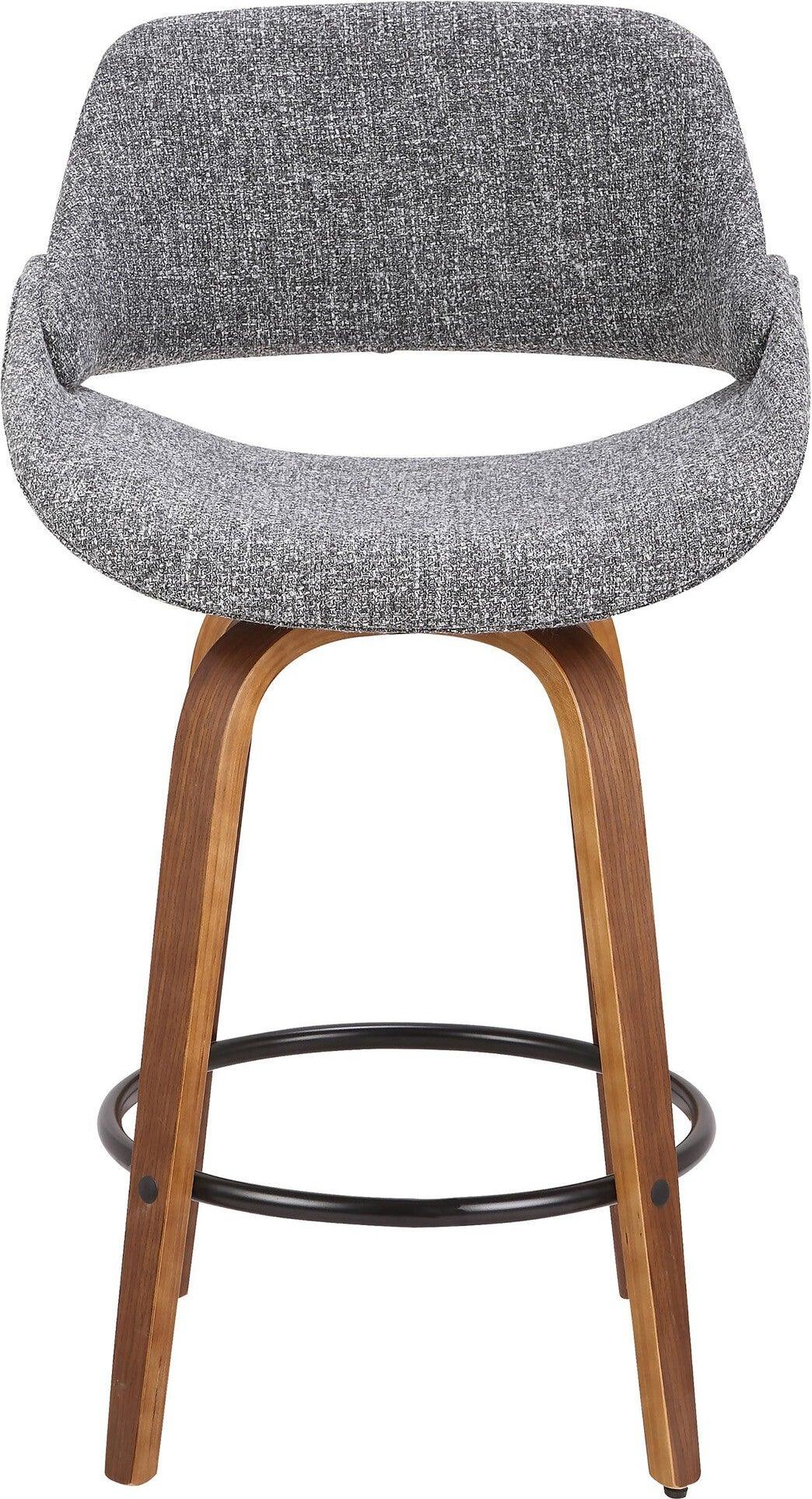 Lumisource Barstools - Fabrico Counter Stool Walnut & Gray (Set of 2)