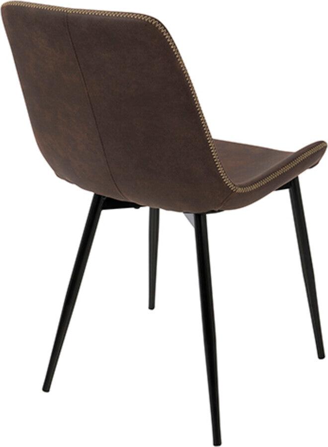 Lumisource Dining Chairs - Duke Industrial Dining Chair in Black and Espresso Fabric - Set of 2