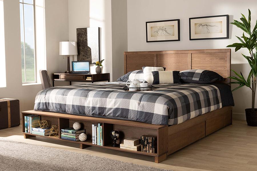 Wholesale Interiors Beds - Tamsin King Storage Bed Ash Walnut