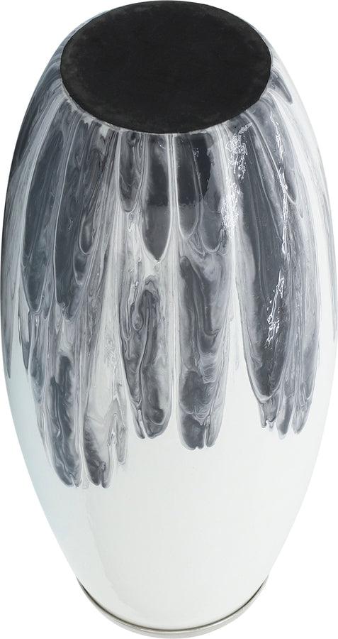 Sagebrook Home Vases - Glass 18"H Vase W/ Metal Ring White
