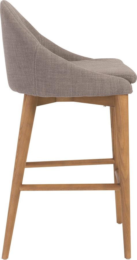 Euro Style Barstools - Baruch Counter Stool in Dark Gray with Walnut Legs