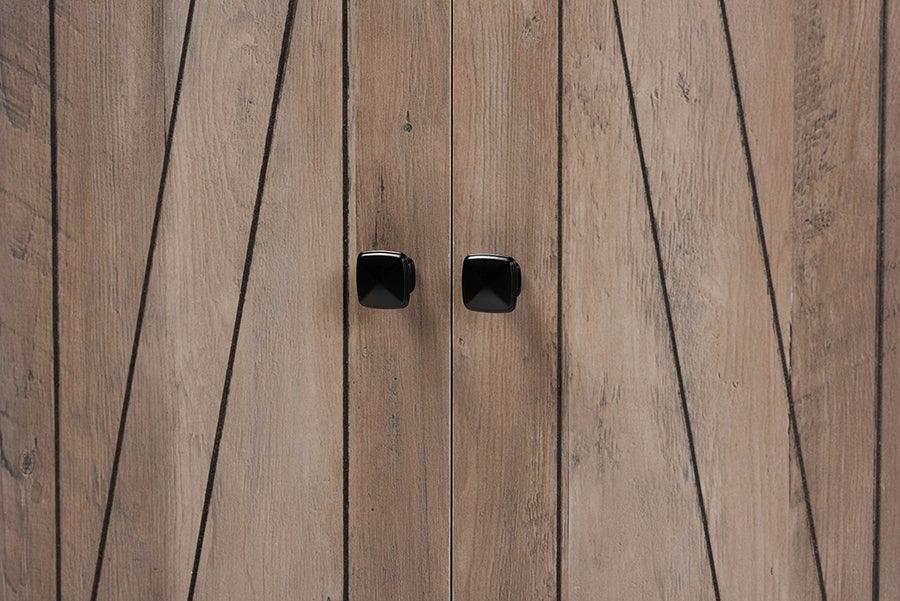 Wholesale Interiors Bookcases & Display Units - Derek Modern and Contemporary Transitional Rustic Oak Finished Wood 2-Door Bookcase
