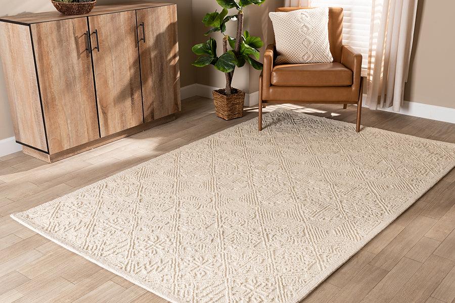 Wholesale Interiors Indoor Rugs - Meltem Modern and Contemporary Ivory Handwoven Wool Area Rug