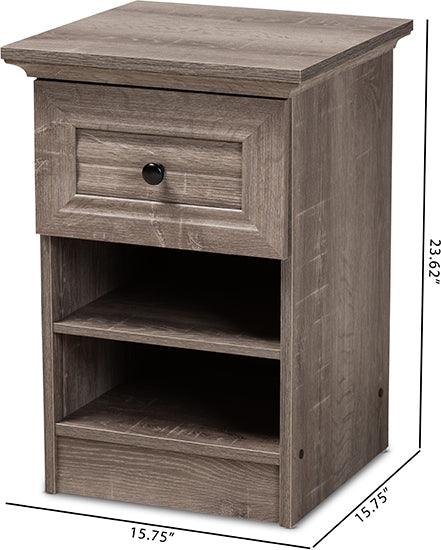 Wholesale Interiors Nightstands & Side Tables - Dara Nightstand Gray & Brown & Black