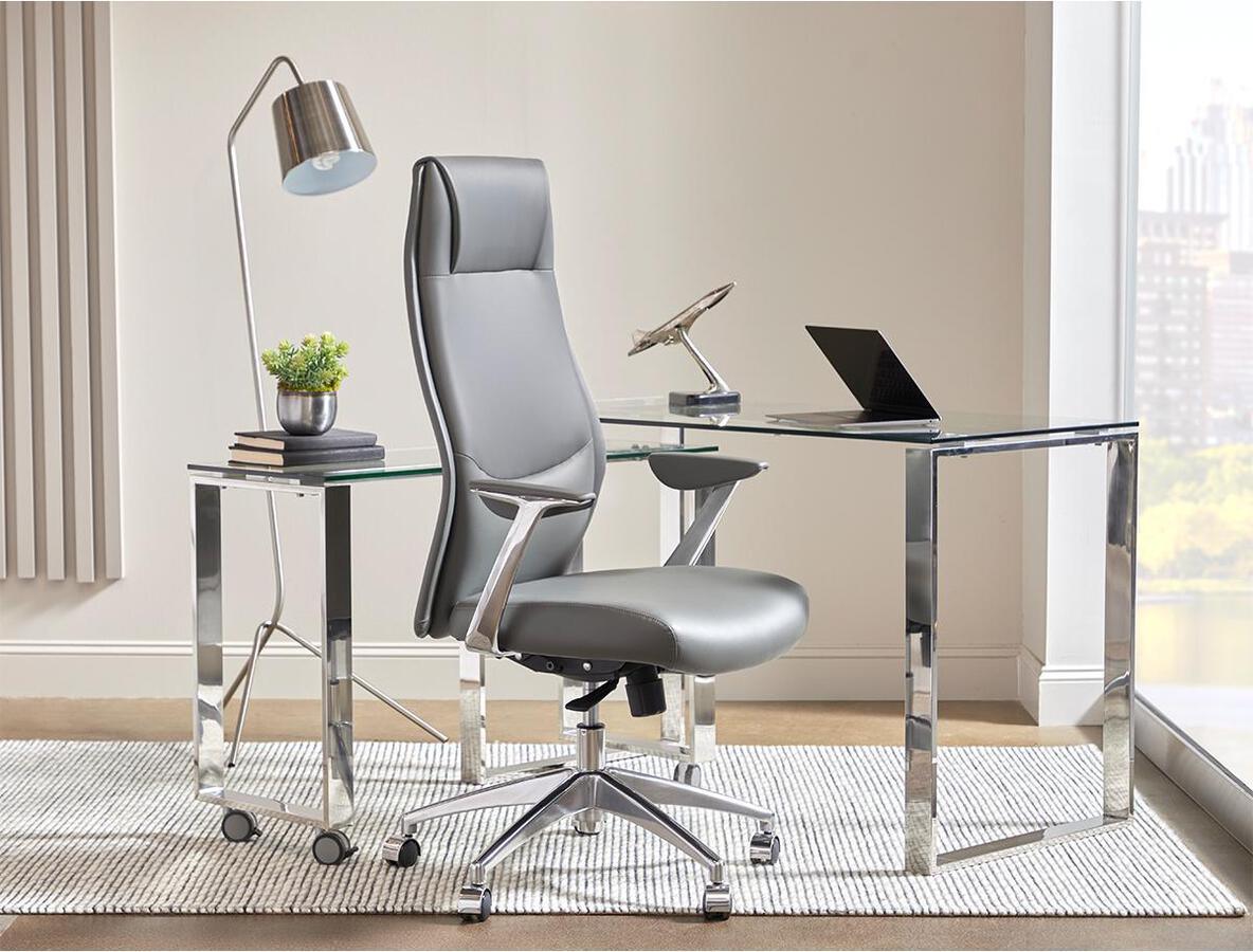 Euro Style Task Chairs - Crosby High Back Office Chair Gray