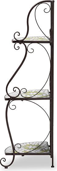 Wholesale Interiors Planters - Airell Multi-Colored Glass and Black Metal 3-Tier Plant Stand