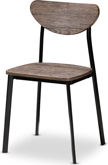 Wholesale Interiors Dining Sets - Ornette Modern Matte Black Frame 5-Piece Dining Set Light Brown