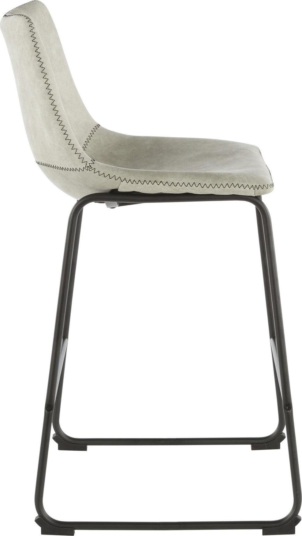 Lumisource Barstools - Duke Counter Stool Black & Light Gray (Set of 2)