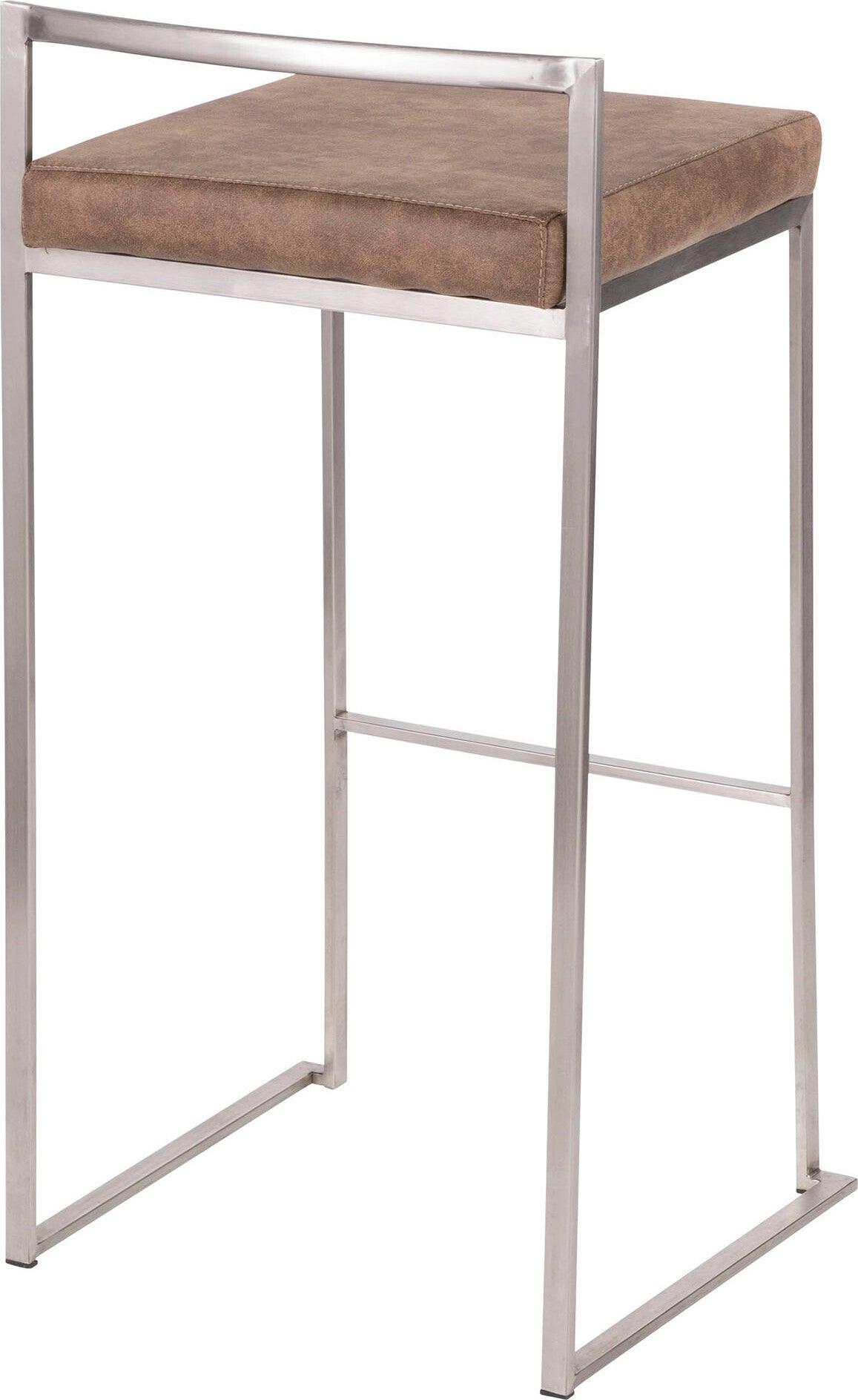 Lumisource Barstools - Fuji Stacker Barstool & Brown Cowboy (Set of 2)