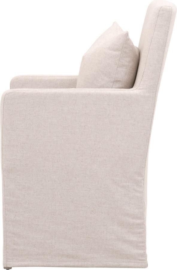Essentials For Living Dining Chairs - Shelter Slipcover Arm Chair Jute, Natural Gray Birch
