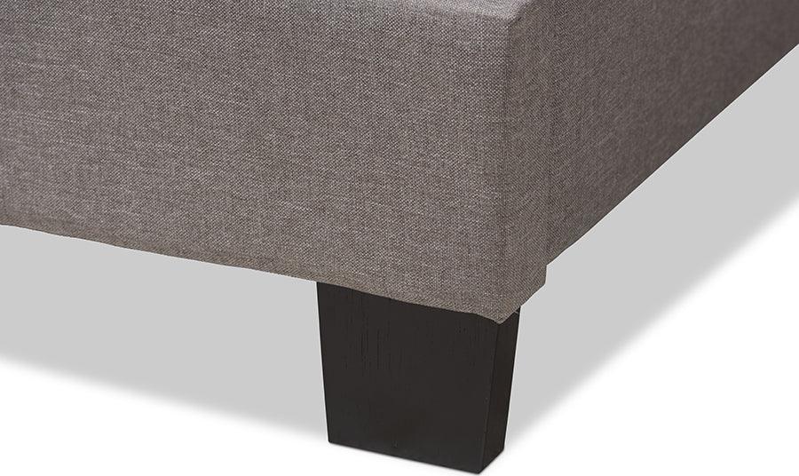 Wholesale Interiors Beds - Audrey Modern And Contemporary Light Grey Fabric Upholstered King Size Bed