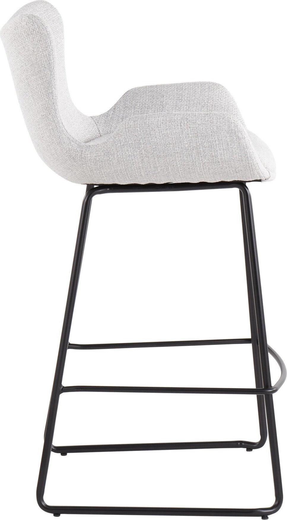 Lumisource Barstools - Tara Counter Stool (Set of 2) Black & Light Gray Noise
