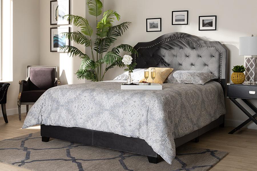 Wholesale Interiors Beds - Samantha Queen Bed Gray & Black
