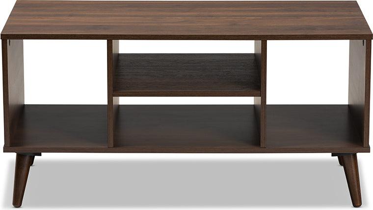 Wholesale Interiors Coffee Tables - Linas Mid-Century Modern Walnut Finished Coffee Table