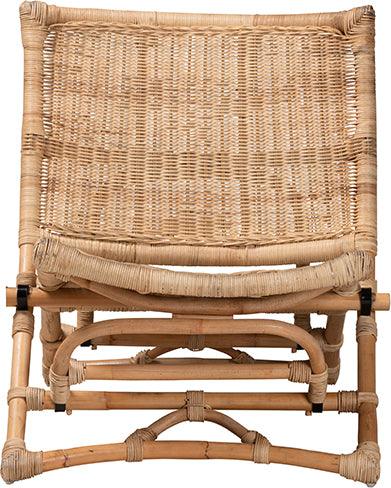 Wholesale Interiors Accent Chairs - Herrara Modern Bohemian Natural Brown Antique Rattan Foldable Lounge Chair