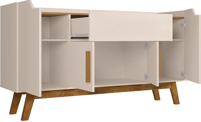 Manhattan Comfort Buffets & Cabinets - Addie 53.54 Sideboard in Off White and Cinnamon