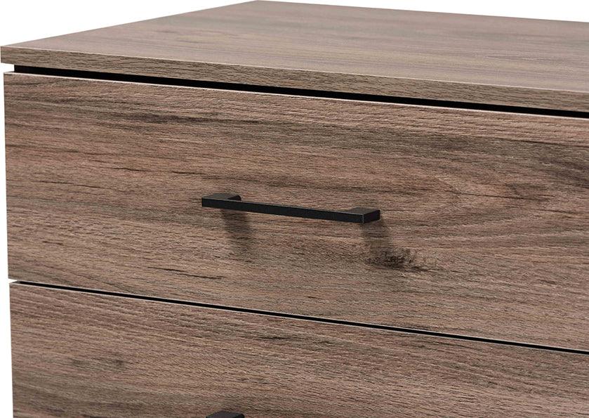 Wholesale Interiors Chest of Drawers - Daxton Modern and Contemporary Rustic Oak Finished Wood 3-Drawer Storage Chest