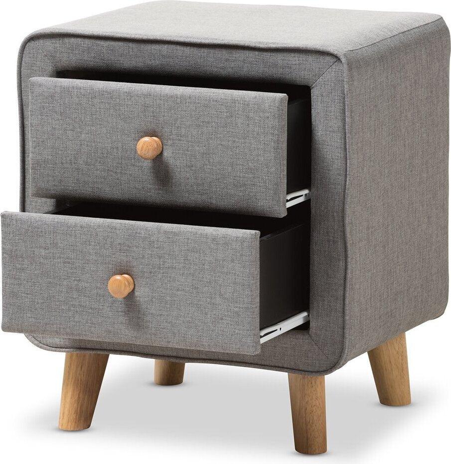 Wholesale Interiors Nightstands & Side Tables - Jonesy 2-Drawer Nightstand Gray