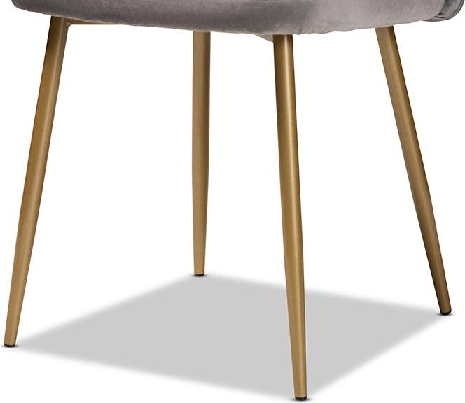 Wholesale Interiors Dining Chairs - Fantine Glamour Dining Chair Gray & Gold (Set of 2)