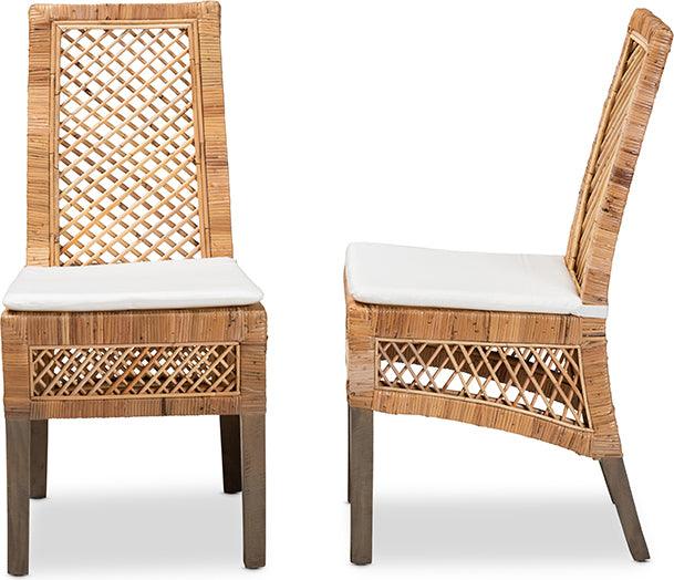Wholesale Interiors Dining Chairs - Argos Modern Bohemian Natural Brown Rattan 2-Piece Dining Chair Set